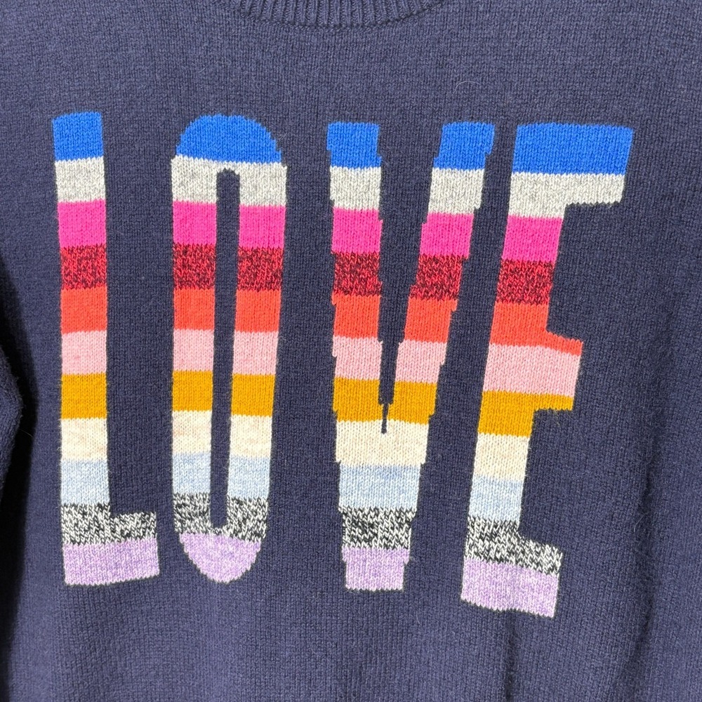 GAP Love Sweater Womens Medium Rainbow Preppy Crewneck Cute Casual Cotton Fun - Picture 4 of 10